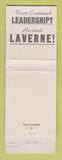 Matchbook Cover - Tom Laverne State Senator Election WEAR