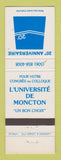 Matchbook Cover - L'Universite De Moncton NB