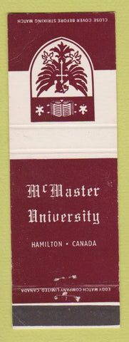 Matchbook Cover - McMaster University Hamilton ON