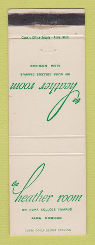 Matchbook Cover - Heather Room Alma College MI WEAR