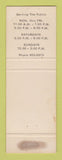 Matchbook Cover - Heather Room Alma College MI WEAR