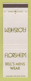Matchbook Cover - Florsheim Shoes Bell's Men's Clothes