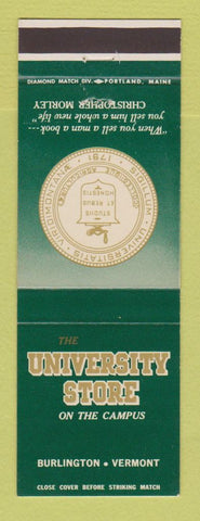 Matchbook Cover - University Store Burlington VT