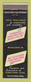 Matchbook Cover - Bethlehem Contracting Company Steel PA