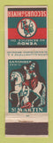 Matchbook Cover - Union Allumettiere Brussels Belgium Ganshoren St Martin