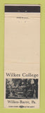 Matchbook Cover - Wilkes College Wilkes Barre PA WEAR
