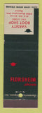 Matchbook Cover - Florsheim Shoes Varsity Boot Shop Racine WI