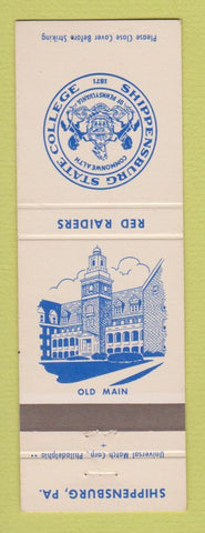 Matchbook Cover - Shippensburg State College PA Red Raiders