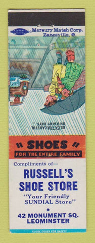 Matchbook Cover - Russell's Shoe Store Leominster MA