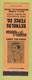 Matchbook Cover - Reynolds Fence Brownsville TX