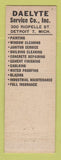 Matchbook Cover - Daelyte  Service Painting Cleaning Detroit MI