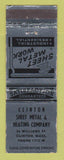 Matchbook Cover - Clinton Sheet Metal Heating Clinton MA WEAR