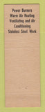 Matchbook Cover - Clinton Sheet Metal Heating Clinton MA WEAR
