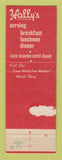 Matchbook Cover - Holly's Restaurant St Petersburg FL WORN BACK