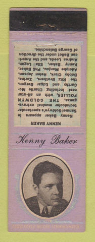 Matchbook Cover - 1930's Diamond Movie Stars Kenny Baker WEAR