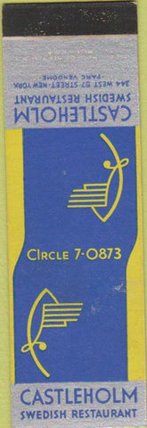 Matchbook Cover - Castleholm Sweish Food New York City SAMPLE Midget