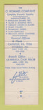 Matchbook Cover - Hommel Ceramic Supply Pittsburgh PA
