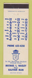 Matchbook Cover - Balfour Fraternity Sales Michael Nagley New Castle PA