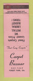 Matchbook Cover - Carpet Bazaar Forest Park GA WEAR NEON RED