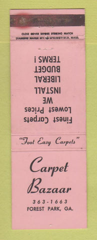 Matchbook Cover - Carpet Bazaar Forest Park GA WEAR NEON RED