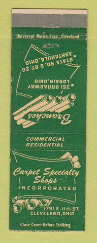 Matchbook Cover - Carpet Specialty Shops Cleveland OH