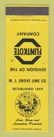 Matchbook Cover - Flintkote MJ Grove Limestone Lime Kiln MD Frederick