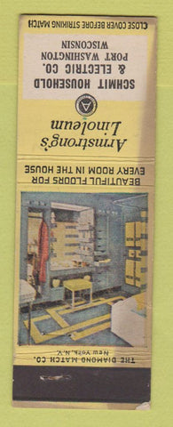 Matchbook Cover - Armstrong Linoleum Schmit Port Washington WI WORN