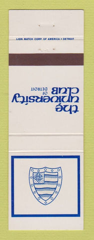 Matchbook Cover - University Club of Detroit MI