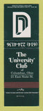 Matchbook Cover - University Club Columbus OH