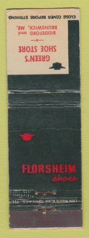 Matchbook Cover - Florsheim Shoes Green's Biddeford Brunswick ME WEAR