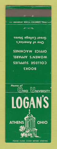 Matchbook Cover - Logan's Book Store Athens OH Ohio University