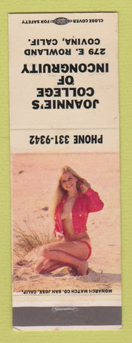 Matchbook Cover - Joannie's College of Incongruity Covina CA pinup WEAR