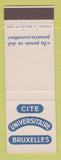 Matchbook Cover - Cite Universitaire Brussels Belgium