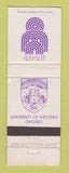 Matchbook Cover - University of Western Ontario London ON 1978 WEAR