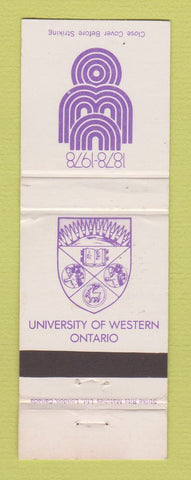 Matchbook Cover - University of Western Ontario London ON 1978 WEAR