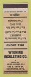 Matchbook Cover - Wyoming Insulating Cheyenne WY WHITE WEAR