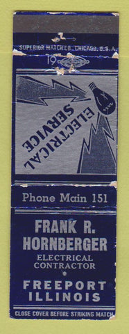 Matchbook Cover - Rank Hornberger Electrical Contractor Freeport IL WORN