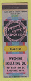 Matchbook Cover - Wyoming Insulating Cheyenne WY