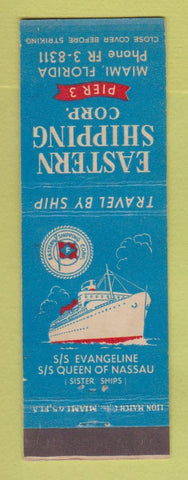 Matchbook Cover - Eastern Shipping Corp Pier 3 Miami FL