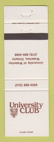 Matchbook Cover - University Club of Waterloo ON