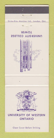 Matchbook Cover - University of Western Ontario London ON WEAR