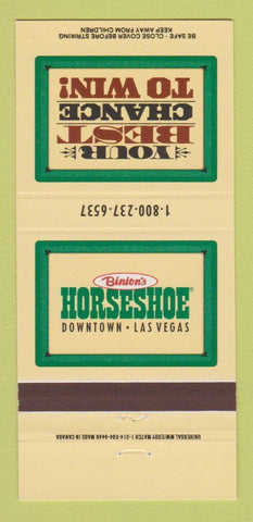Matchbook Cover - Binion's Horseshoe Casino Las Vegas NV 30 Strike
