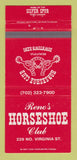 Matchbook Cover - Horseshoe Club Casino Reno NV 30 Strike