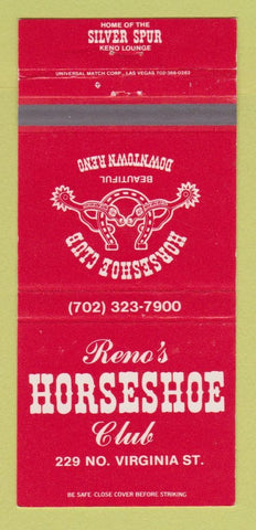 Matchbook Cover - Horseshoe Club Casino Reno NV 30 Strike