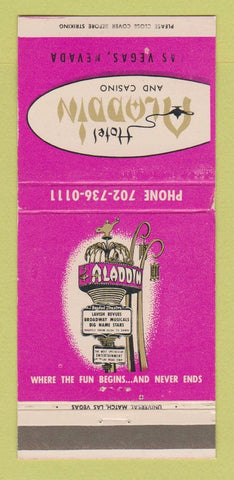 Matchbook Cover - Hotel Aladdin Las Vegas NV casino WEAR 30 Strike