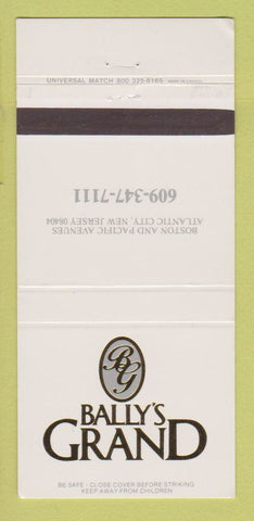 Matchbook Cover - Bally's Grand Casino Atlantic City NJ 30 Strike