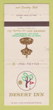 Matchbook Cover - Desert Inn Country Club Casino Las Vegas NV WEAR 30 Strike