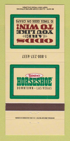 Matchbook Cover - BInion's Horseshoe Casino Las Vegas NV 30 Strike