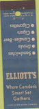 Matchbook Cover - Elliott's Camden NJ store Midget