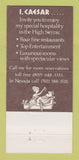 Matchbook Cover - Caesar's Palace Lake Thoe NV Casino 30 Strike